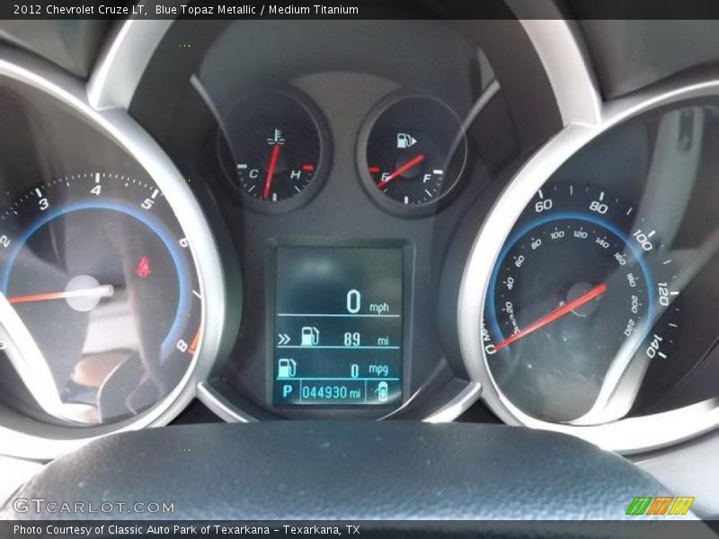 Blue Topaz Metallic / Medium Titanium 2012 Chevrolet Cruze LT