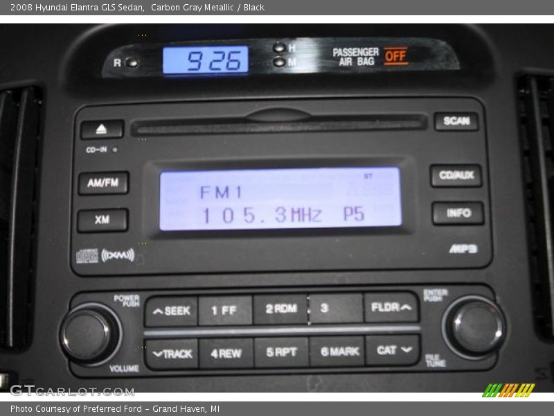 Carbon Gray Metallic / Black 2008 Hyundai Elantra GLS Sedan
