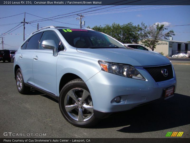 Cerulean Blue Metallic / Parchment/Brown Walnut 2010 Lexus RX 350