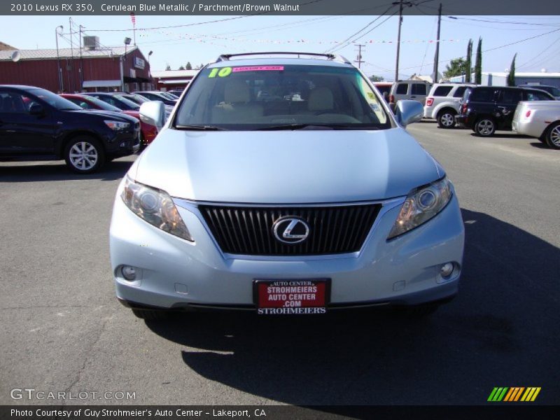 Cerulean Blue Metallic / Parchment/Brown Walnut 2010 Lexus RX 350