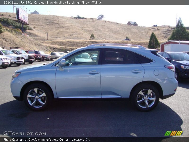 Cerulean Blue Metallic / Parchment/Brown Walnut 2010 Lexus RX 350