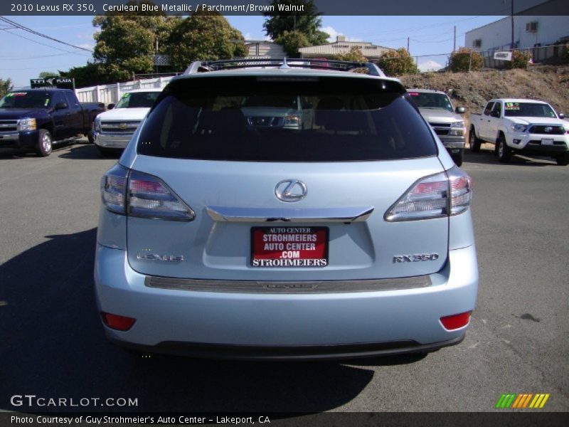 Cerulean Blue Metallic / Parchment/Brown Walnut 2010 Lexus RX 350