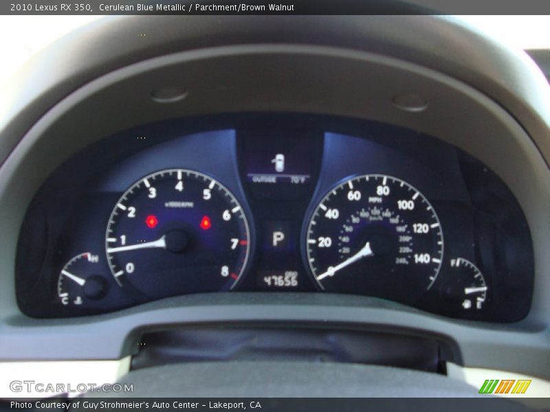 Cerulean Blue Metallic / Parchment/Brown Walnut 2010 Lexus RX 350