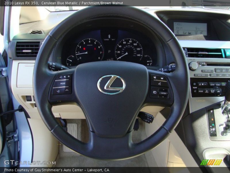 Cerulean Blue Metallic / Parchment/Brown Walnut 2010 Lexus RX 350