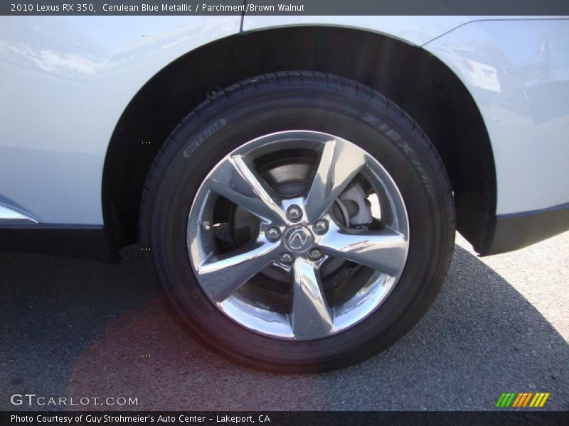 Cerulean Blue Metallic / Parchment/Brown Walnut 2010 Lexus RX 350