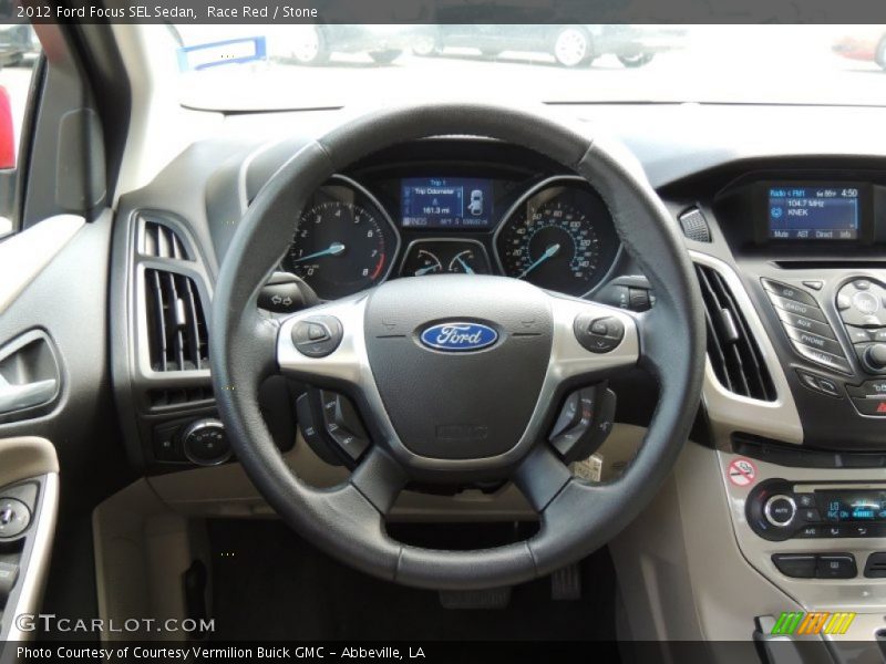 Race Red / Stone 2012 Ford Focus SEL Sedan