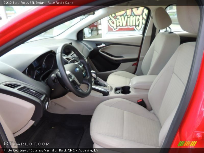 Race Red / Stone 2012 Ford Focus SEL Sedan