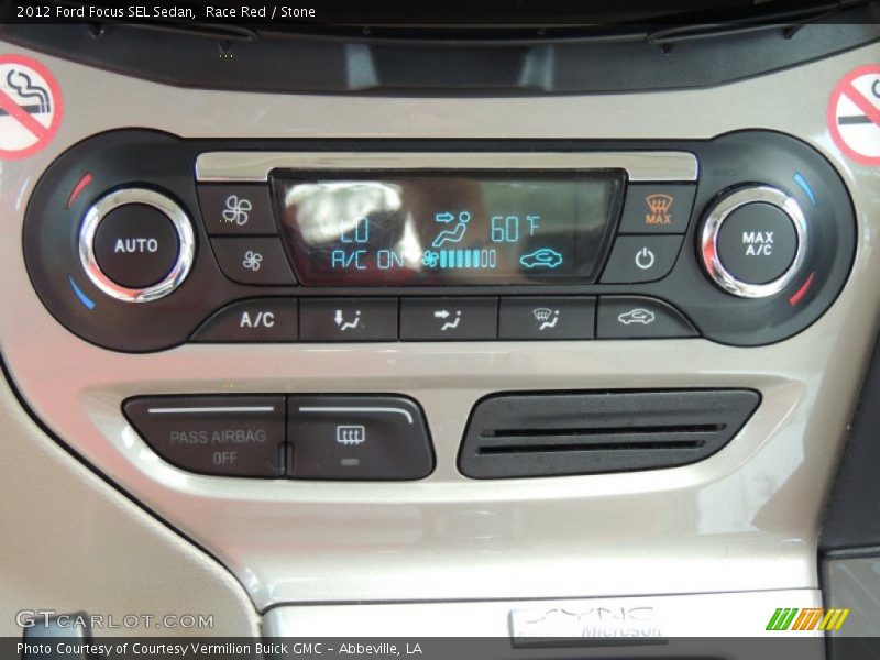Race Red / Stone 2012 Ford Focus SEL Sedan