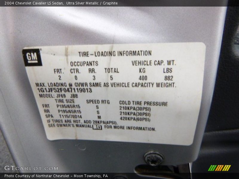 Ultra Silver Metallic / Graphite 2004 Chevrolet Cavalier LS Sedan