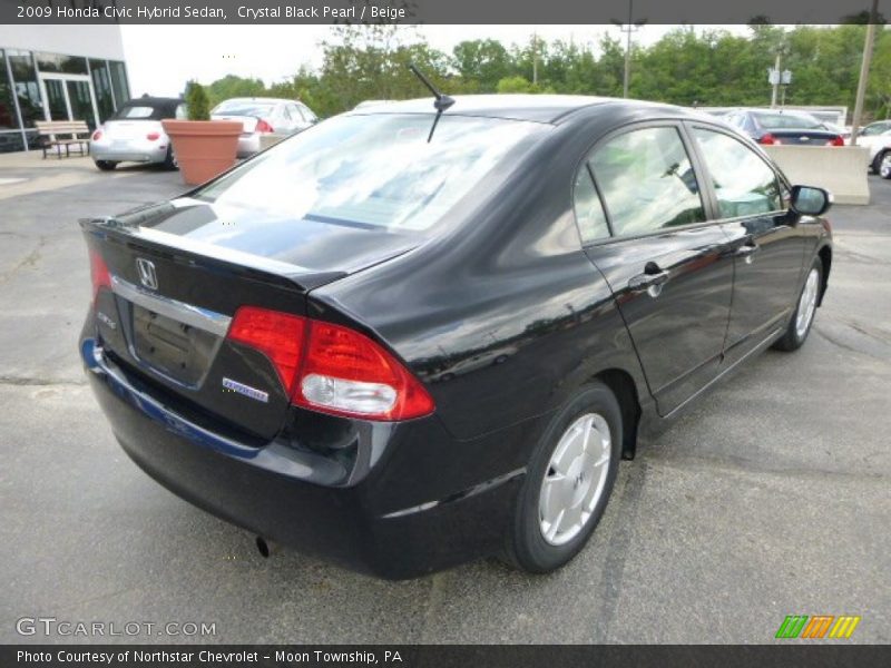 Crystal Black Pearl / Beige 2009 Honda Civic Hybrid Sedan