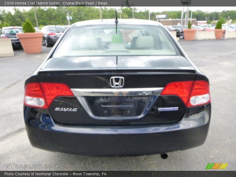 Crystal Black Pearl / Beige 2009 Honda Civic Hybrid Sedan