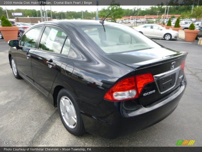 Crystal Black Pearl / Beige 2009 Honda Civic Hybrid Sedan