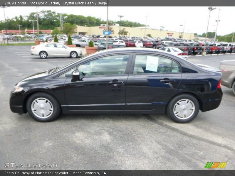 Crystal Black Pearl / Beige 2009 Honda Civic Hybrid Sedan