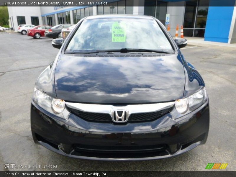 Crystal Black Pearl / Beige 2009 Honda Civic Hybrid Sedan