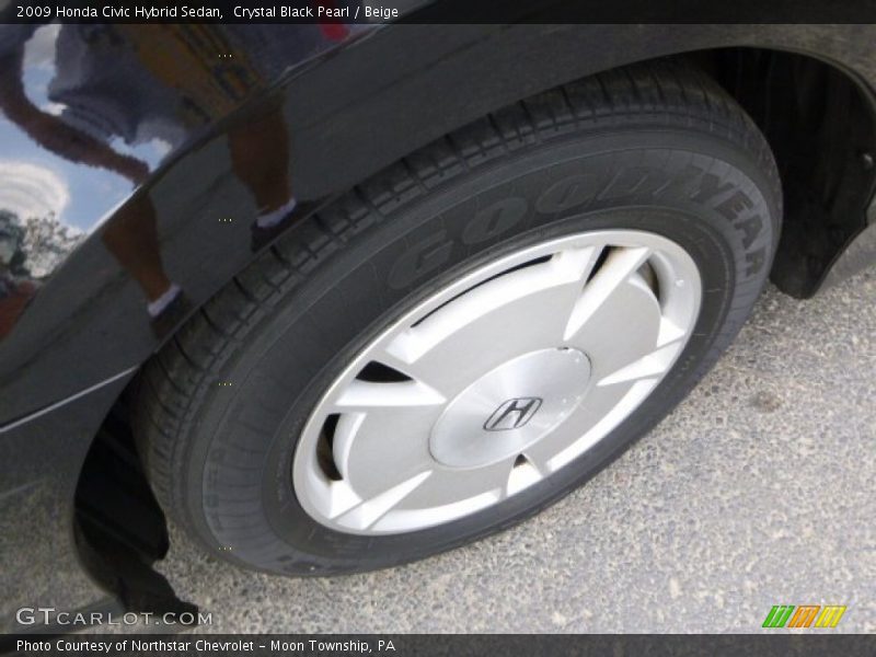 Crystal Black Pearl / Beige 2009 Honda Civic Hybrid Sedan