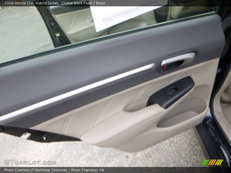 Crystal Black Pearl / Beige 2009 Honda Civic Hybrid Sedan