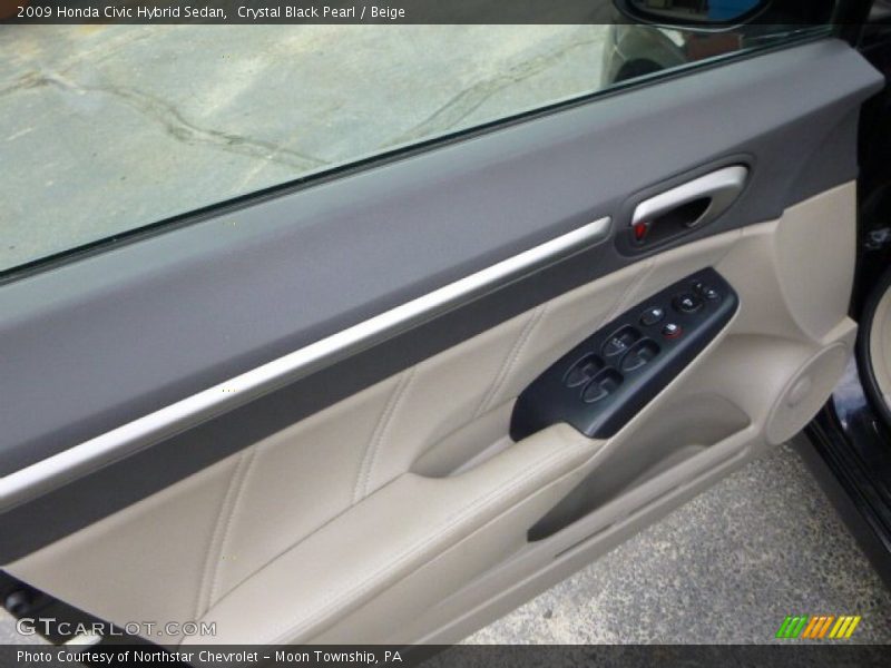 Crystal Black Pearl / Beige 2009 Honda Civic Hybrid Sedan