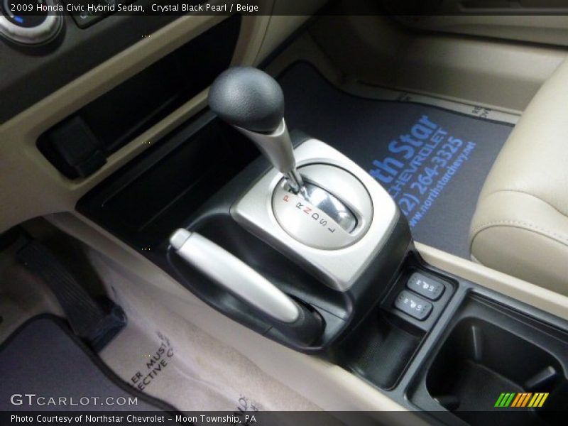 Crystal Black Pearl / Beige 2009 Honda Civic Hybrid Sedan