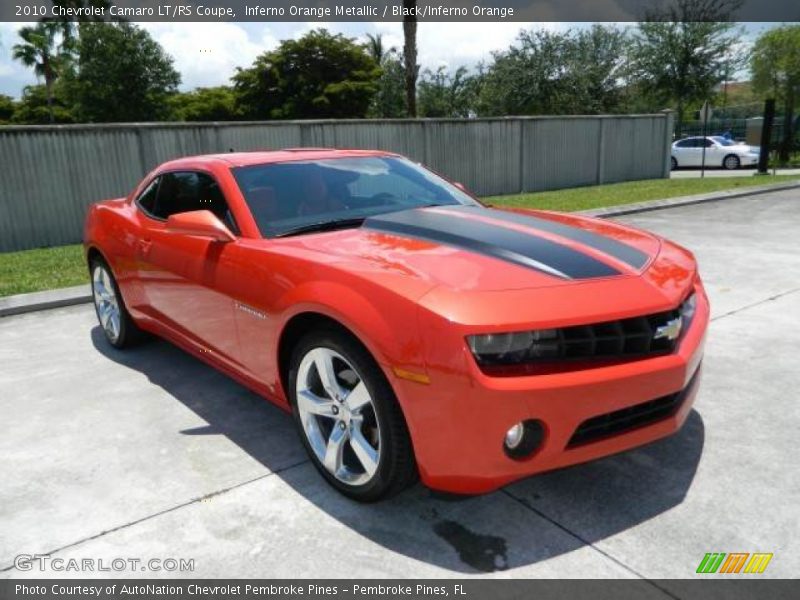 Inferno Orange Metallic / Black/Inferno Orange 2010 Chevrolet Camaro LT/RS Coupe