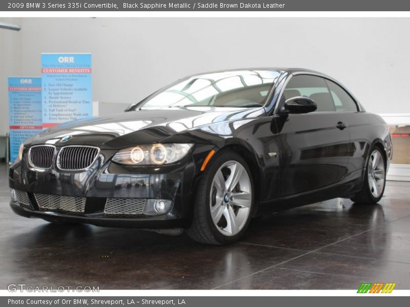 Black Sapphire Metallic / Saddle Brown Dakota Leather 2009 BMW 3 Series 335i Convertible