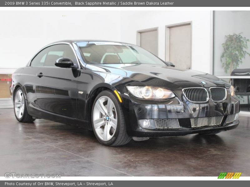 Black Sapphire Metallic / Saddle Brown Dakota Leather 2009 BMW 3 Series 335i Convertible