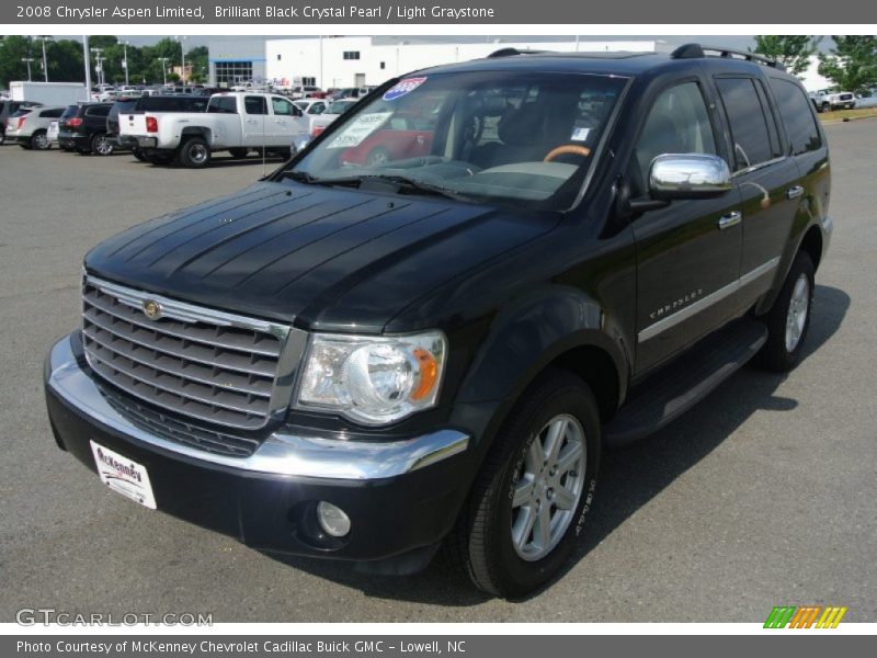 Brilliant Black Crystal Pearl / Light Graystone 2008 Chrysler Aspen Limited