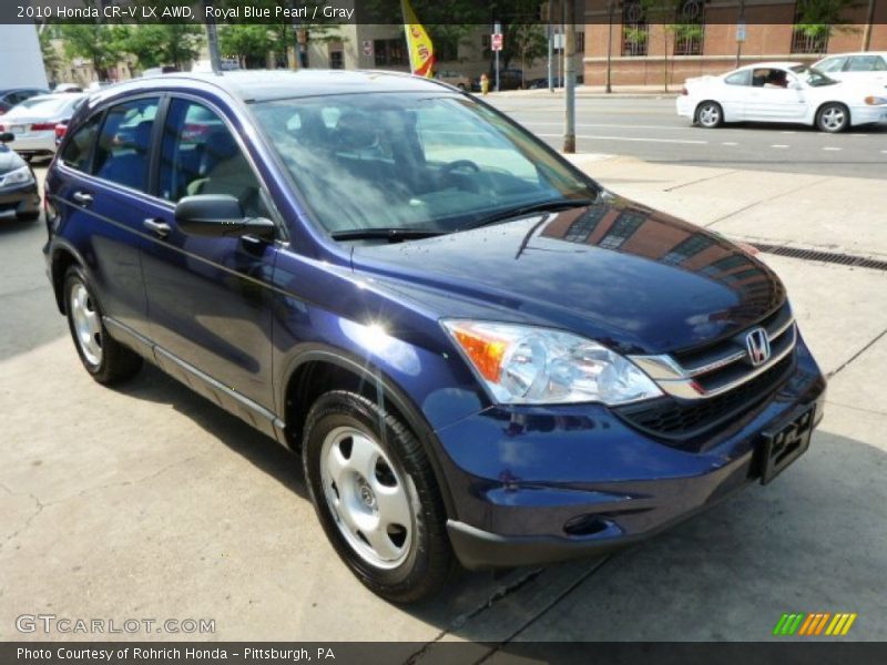 Royal Blue Pearl / Gray 2010 Honda CR-V LX AWD