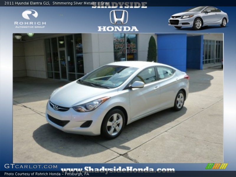 Shimmering Silver Metallic / Gray 2011 Hyundai Elantra GLS
