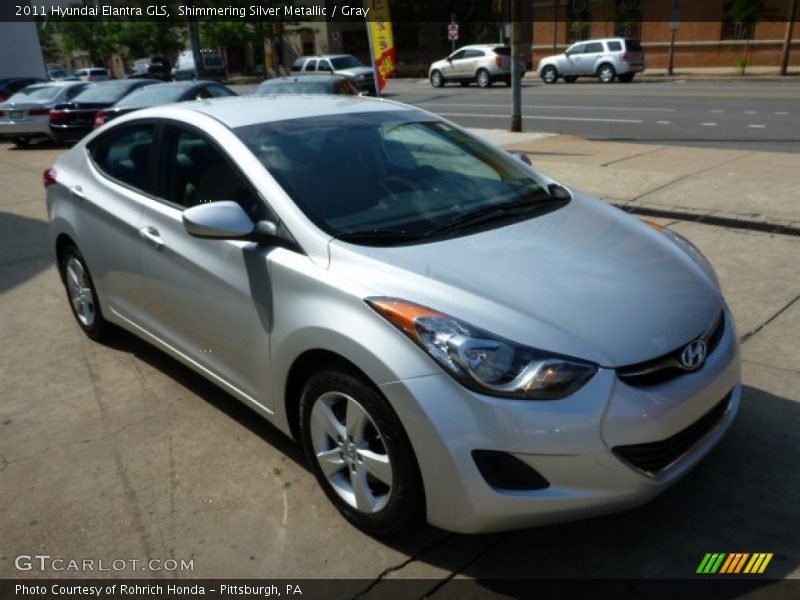 Shimmering Silver Metallic / Gray 2011 Hyundai Elantra GLS