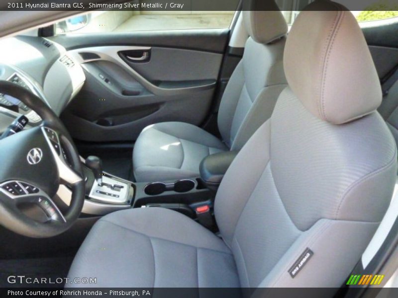Shimmering Silver Metallic / Gray 2011 Hyundai Elantra GLS