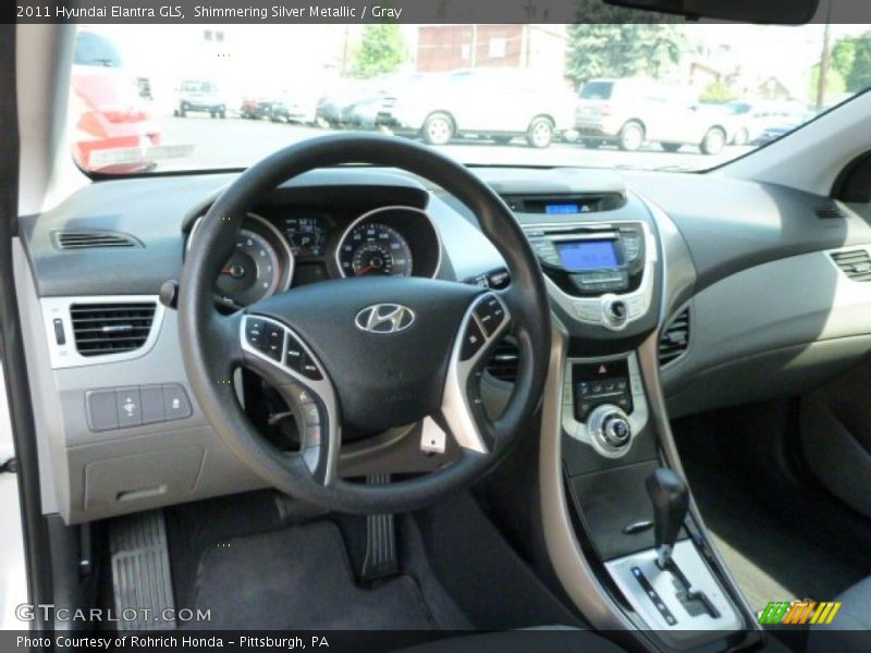 Shimmering Silver Metallic / Gray 2011 Hyundai Elantra GLS