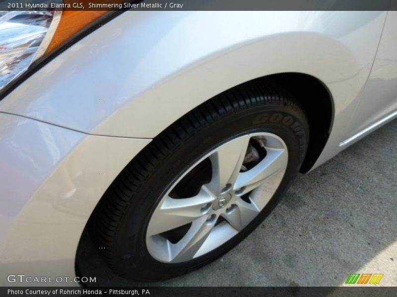 Shimmering Silver Metallic / Gray 2011 Hyundai Elantra GLS