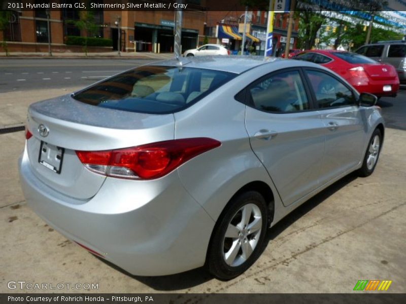 Shimmering Silver Metallic / Gray 2011 Hyundai Elantra GLS