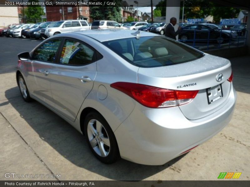 Shimmering Silver Metallic / Gray 2011 Hyundai Elantra GLS