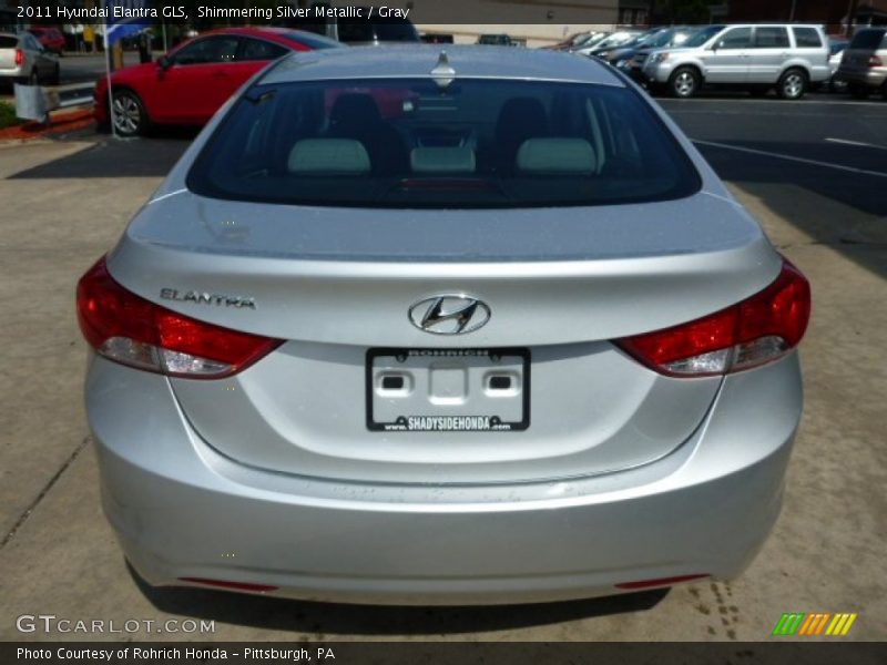Shimmering Silver Metallic / Gray 2011 Hyundai Elantra GLS