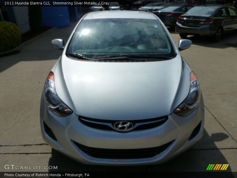 Shimmering Silver Metallic / Gray 2011 Hyundai Elantra GLS