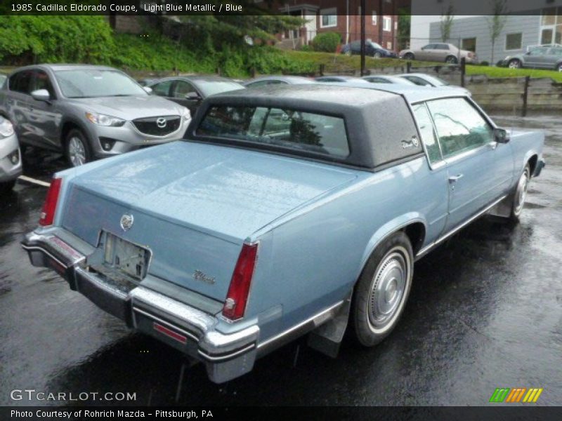 Light Blue Metallic / Blue 1985 Cadillac Eldorado Coupe