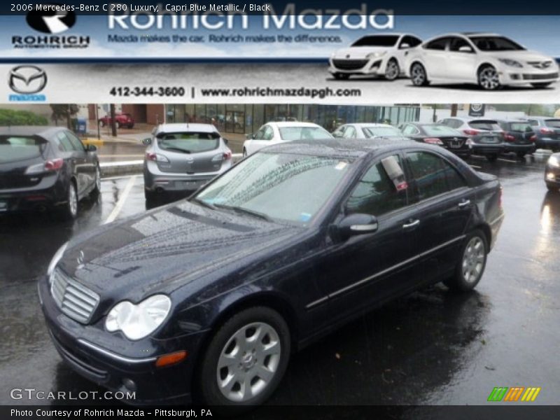 Capri Blue Metallic / Black 2006 Mercedes-Benz C 280 Luxury