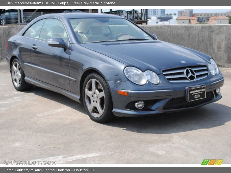 Steel Grey Metallic / Stone 2009 Mercedes-Benz CLK 350 Coupe