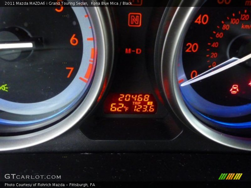 Kona Blue Mica / Black 2011 Mazda MAZDA6 i Grand Touring Sedan