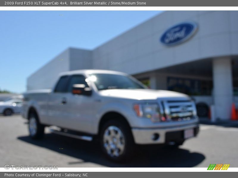 Brilliant Silver Metallic / Stone/Medium Stone 2009 Ford F150 XLT SuperCab 4x4