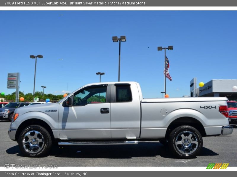 Brilliant Silver Metallic / Stone/Medium Stone 2009 Ford F150 XLT SuperCab 4x4