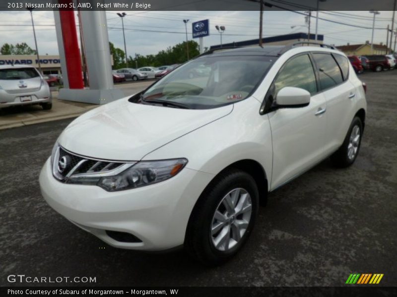 Pearl White / Beige 2013 Nissan Murano SL AWD