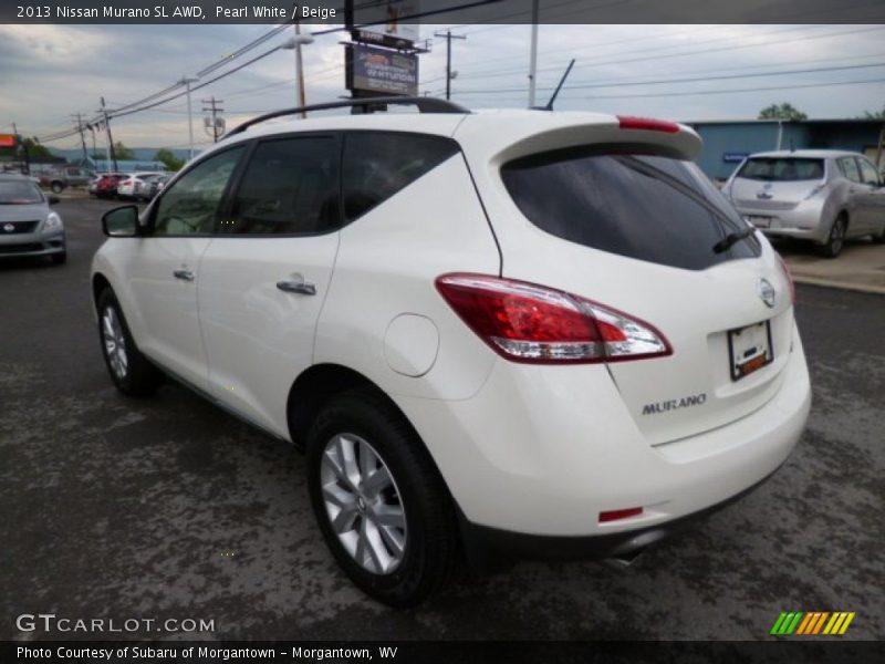 Pearl White / Beige 2013 Nissan Murano SL AWD