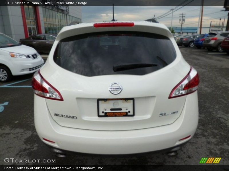 Pearl White / Beige 2013 Nissan Murano SL AWD