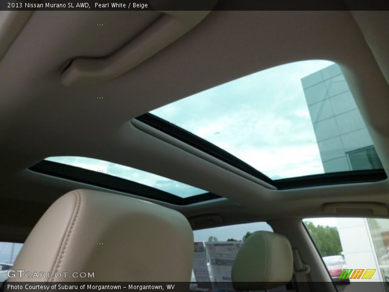 Pearl White / Beige 2013 Nissan Murano SL AWD