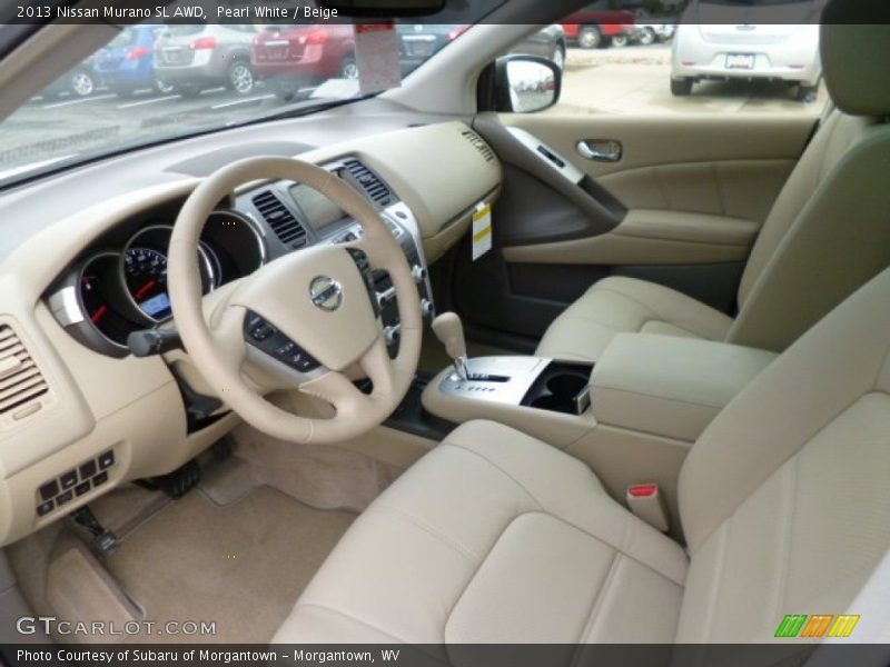 Pearl White / Beige 2013 Nissan Murano SL AWD