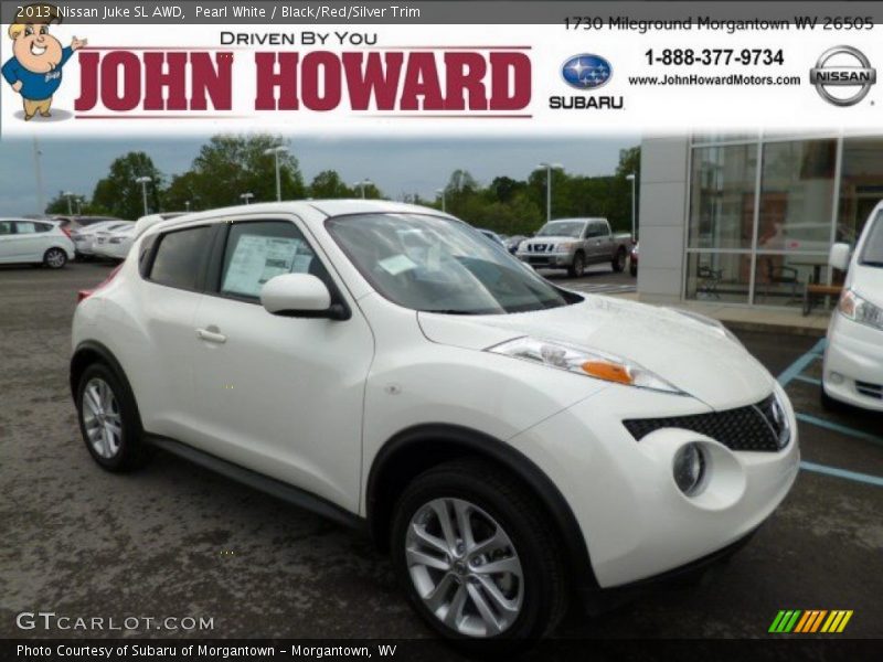 Pearl White / Black/Red/Silver Trim 2013 Nissan Juke SL AWD