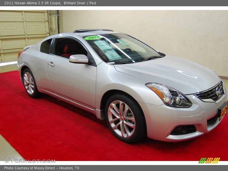 Brilliant Silver / Red 2011 Nissan Altima 3.5 SR Coupe