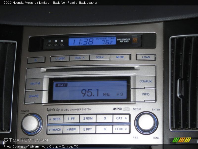 Black Noir Pearl / Black Leather 2011 Hyundai Veracruz Limited